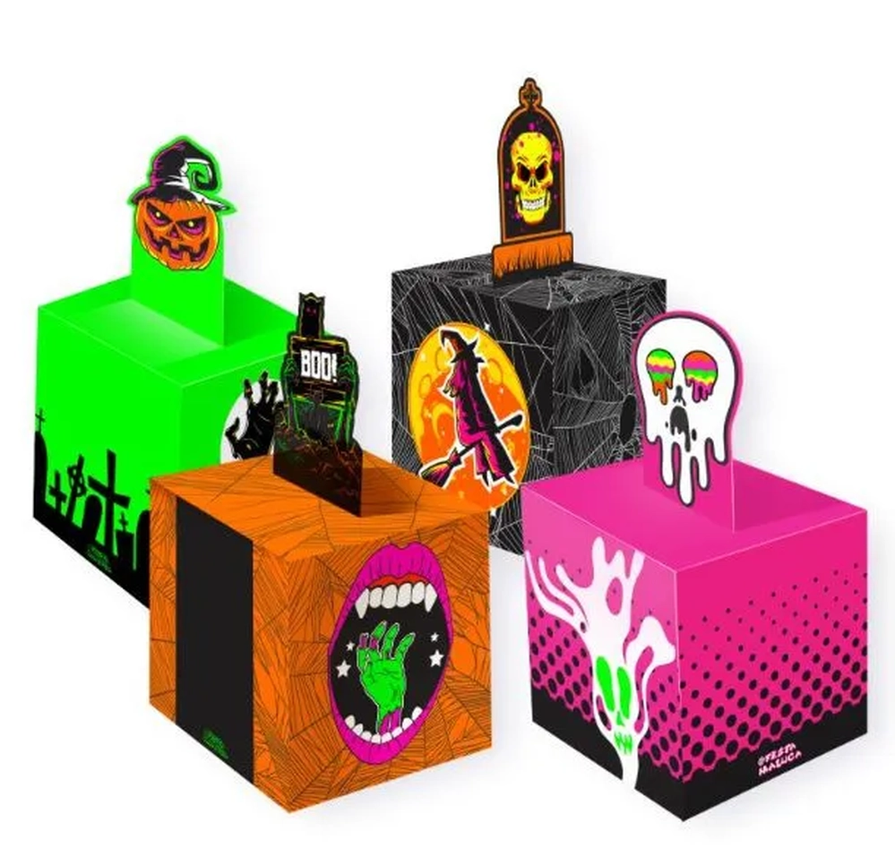 Caixas de Halloween Neon