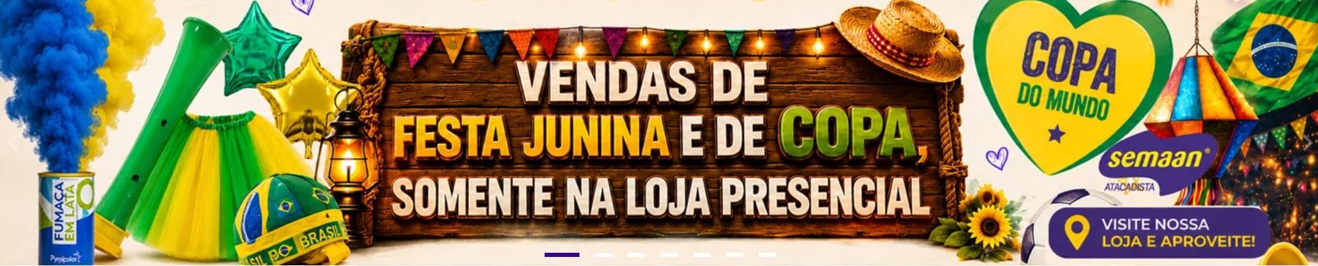 Artigos de Festa Junina e Copa do Mundo em Atacado